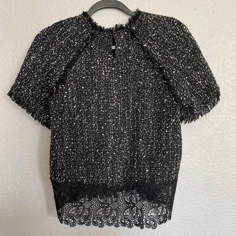 Zara Tweed Combination Top! Gem